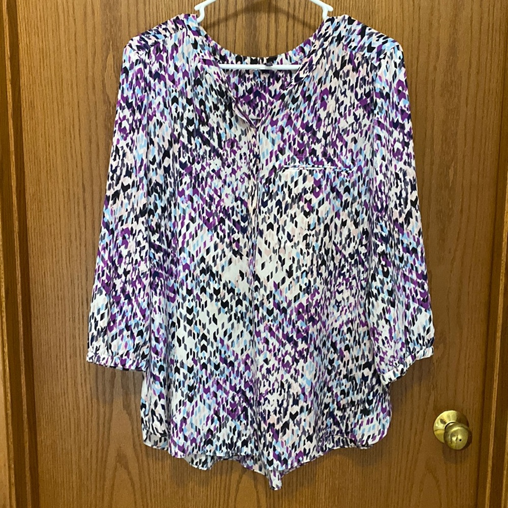Flowy Abstract Print Blouse
